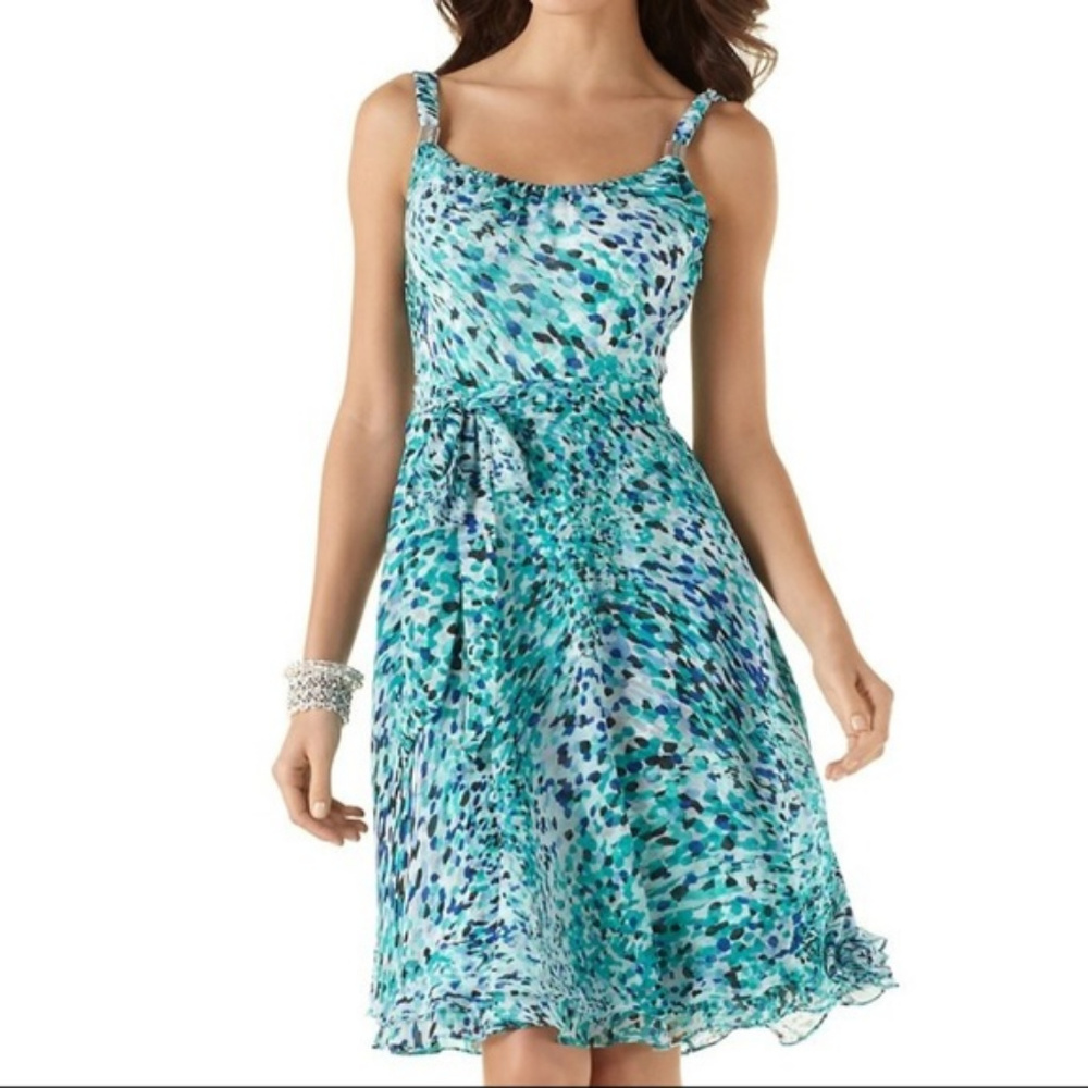 WHBM Express Yourself Print Chiffon Dress - size 4